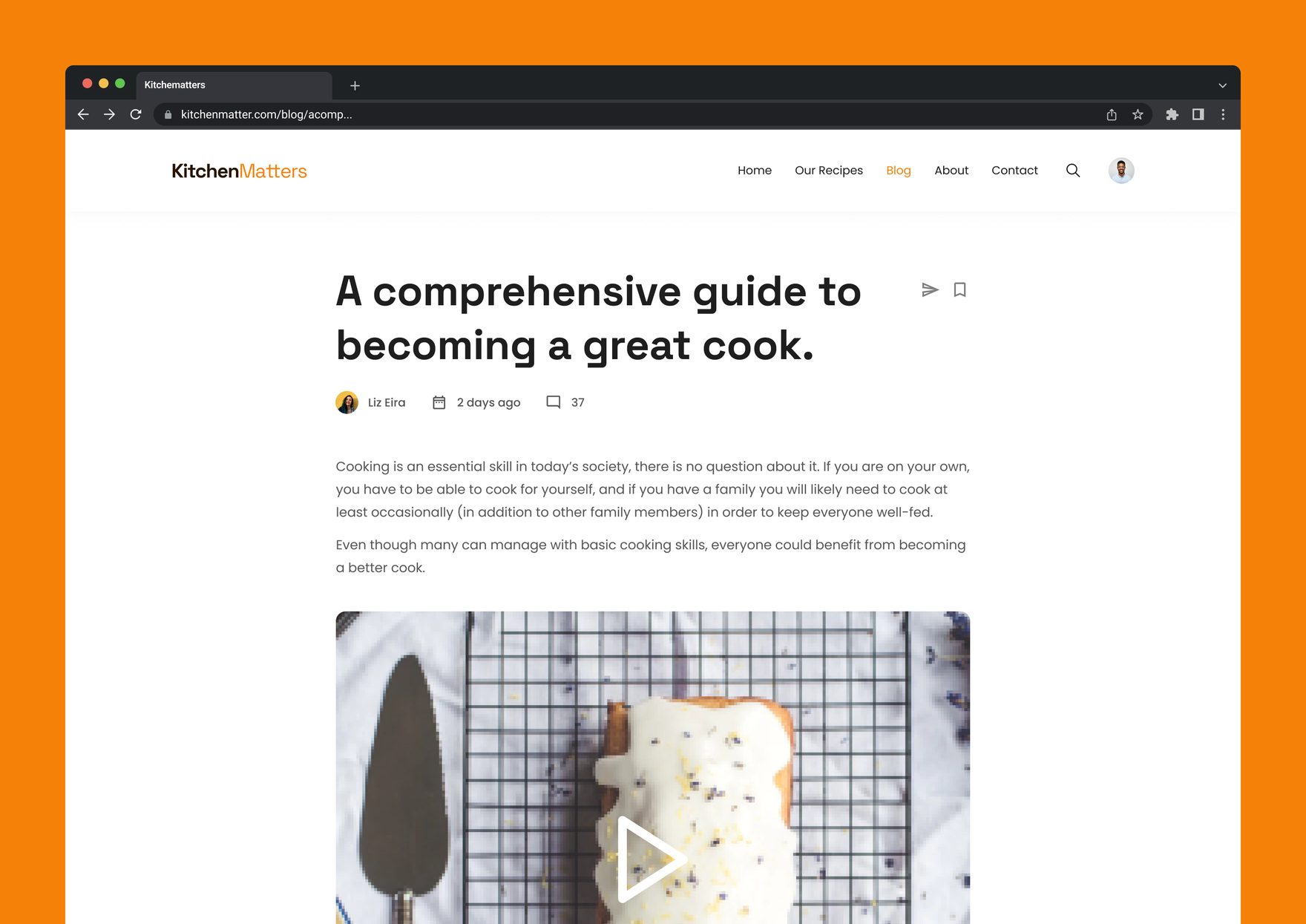 KitchenMatters recipe blog article page